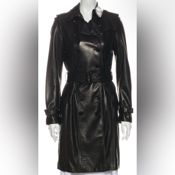 Burberry Jackets & Blazers - Burberry Leather Trench Coat US10